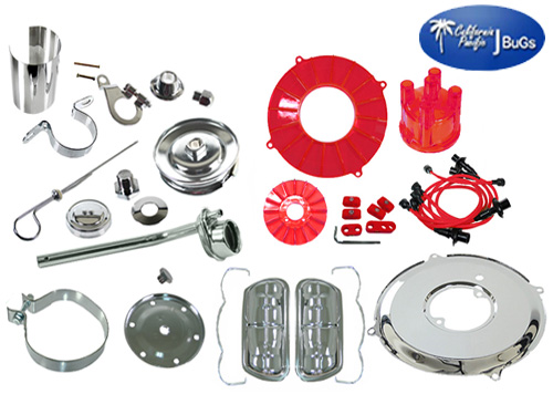 Super VW Chrome & Color-Deluxe Engine Dress Up Kit, Red